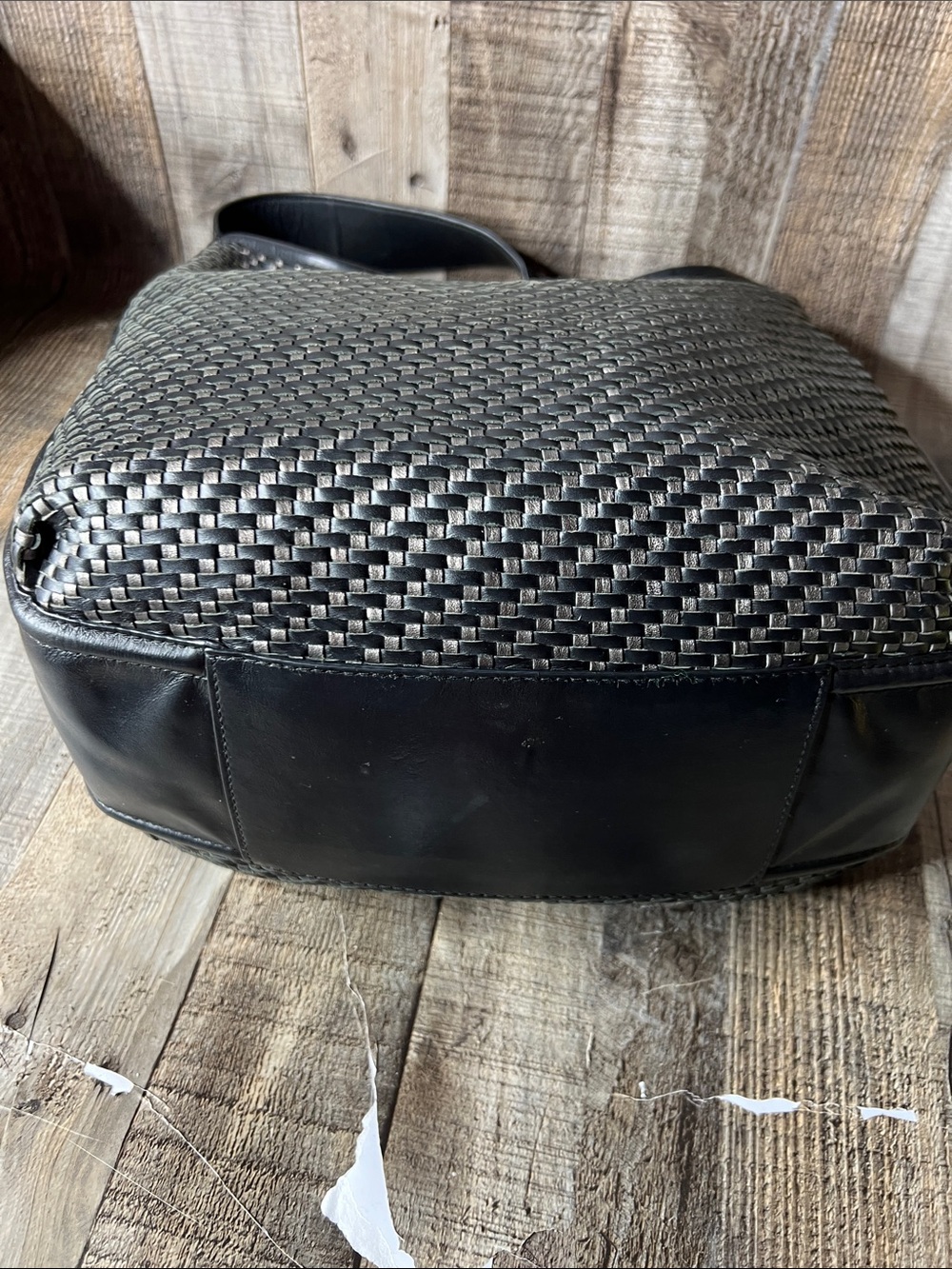 Coach Park Avery Woven Black Woven Shoulder Hobo Bag - Picture 7 of 10
